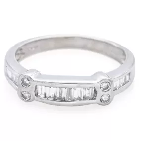 JCR Signed Platinum 0.65 TCW Diamond Band Ring Size 7.25