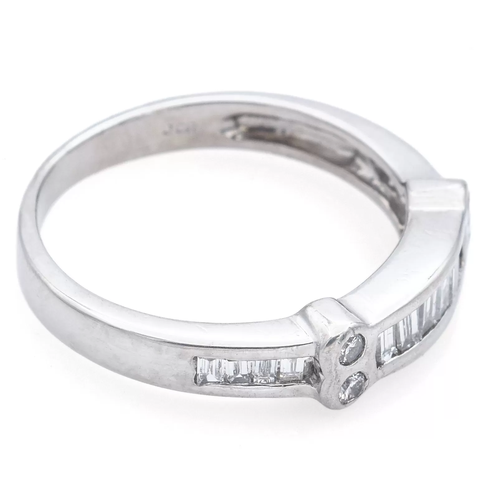 JCR Signed Platinum 0.65 TCW Diamond Band Ring Size 7.25