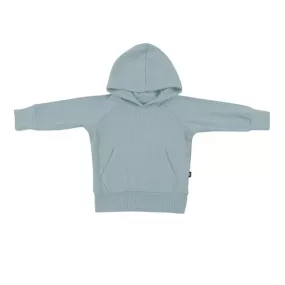 Kyte Baby Ribbed Hoodie in Glacier