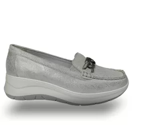 Ladies IGI & Co Slip On Shoes Silver Argento Buckle 5653433