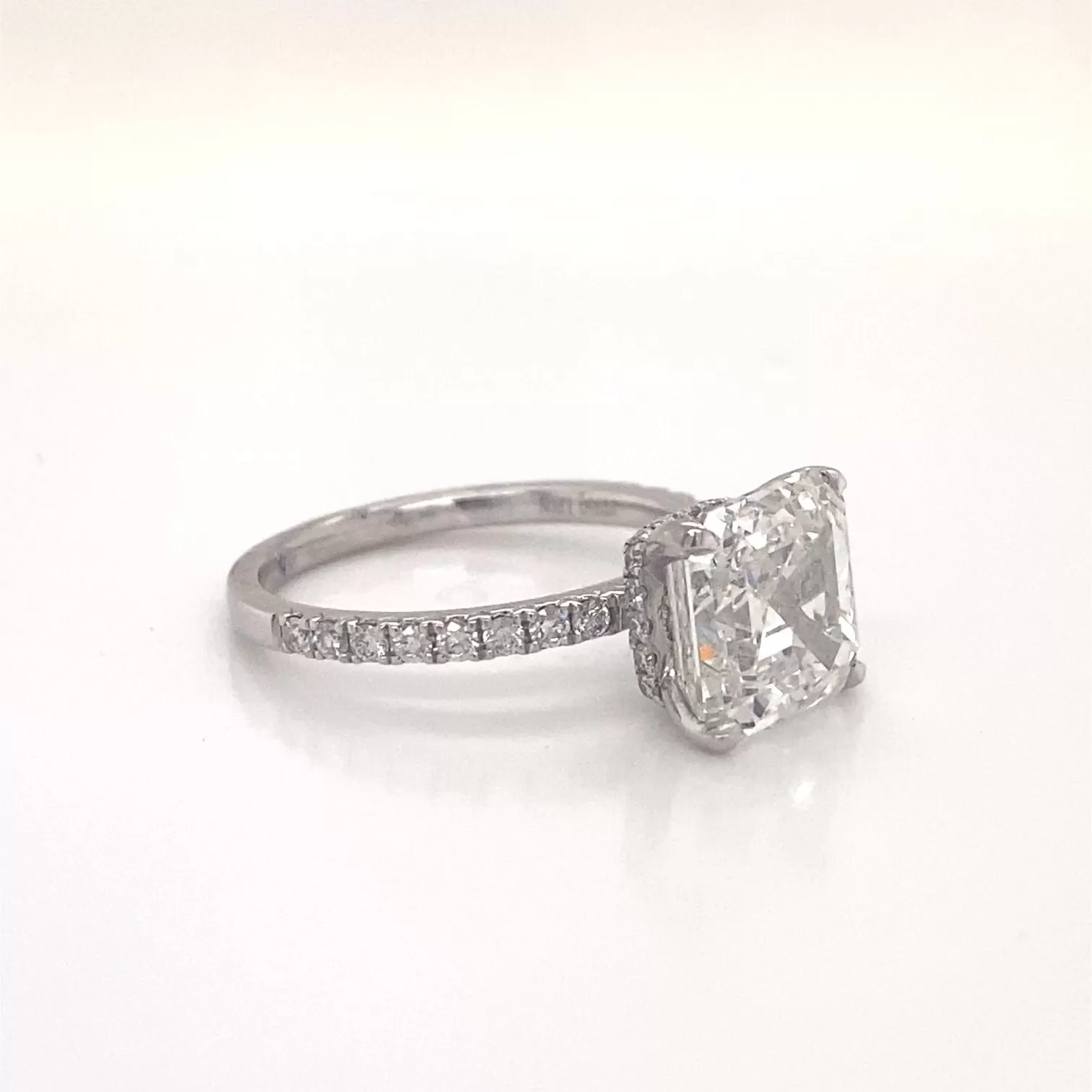 LASH 4 Carat Asscher Cut Lab Grown Diamond Engagement Ring IGI Certified