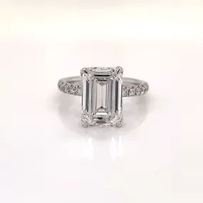 LEILANI 6 Carat Emerald Cut Lab Grown Diamond Engagement Ring. IGI Certified