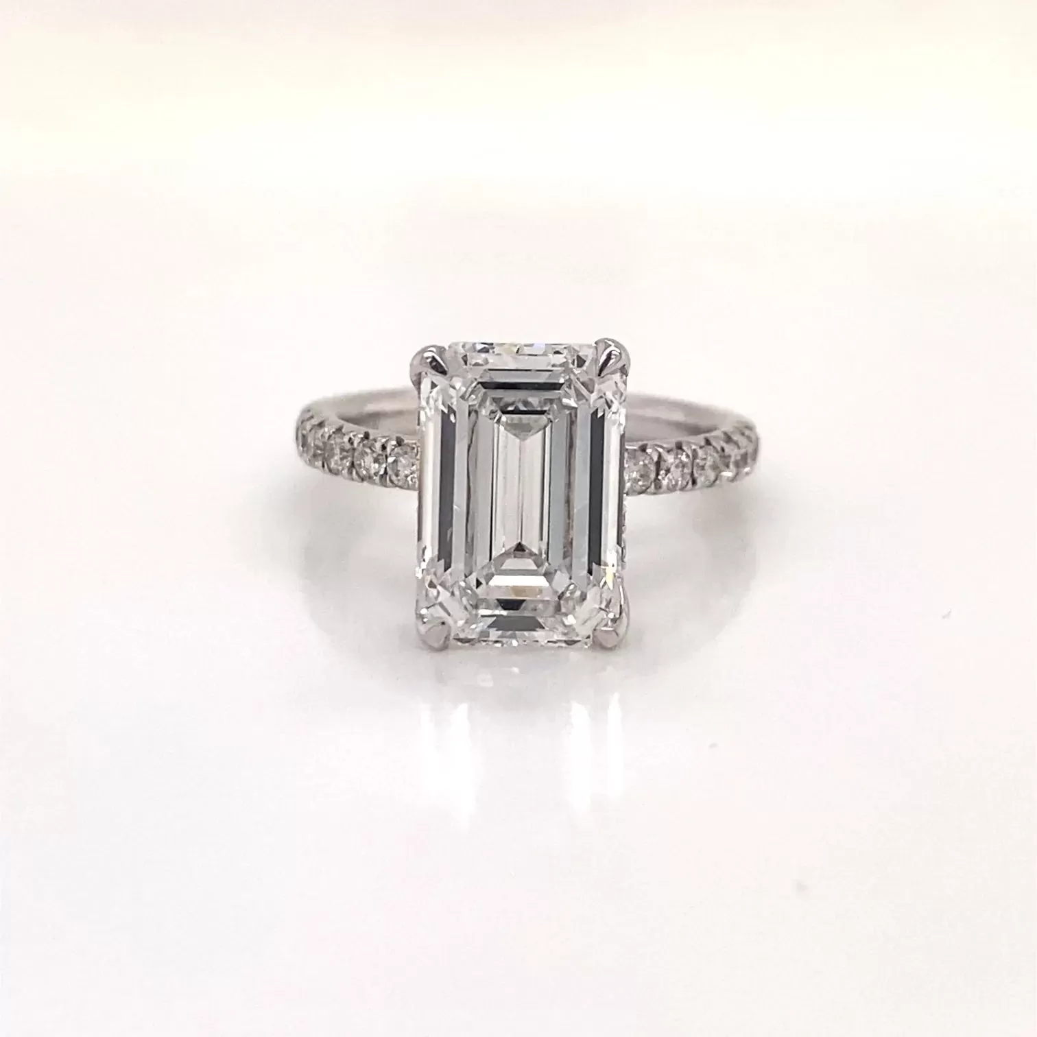 LEILANI 6 Carat Emerald Cut Lab Grown Diamond Engagement Ring. IGI Certified