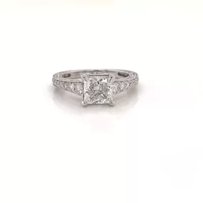 LIA 2 Carat Princess Cut Lab Grown Diamond Engagement Ring. IGI Certified