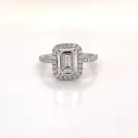 LILAH 6 Carat Emerald Cut Lab Grown Diamond Engagement Ring. Three-Stone. IGI Certified