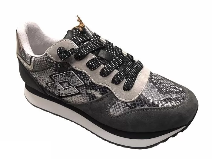 Lotto Leggenda women's low sneakers Wedge Python 215091 1LT asphalt grey-black