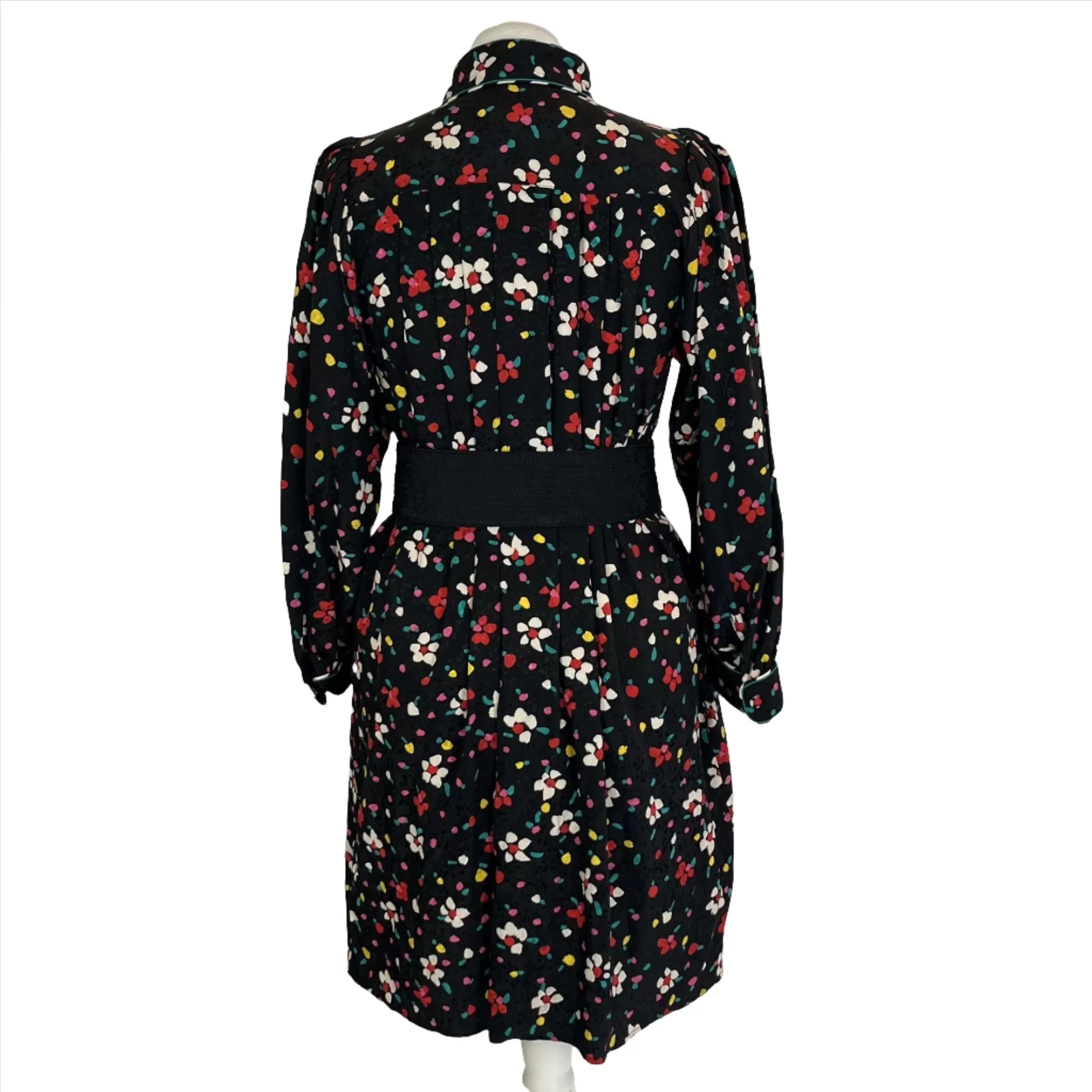 Marc Jacobs Brand New Black Floral Silk Midi Dress XXS/XS