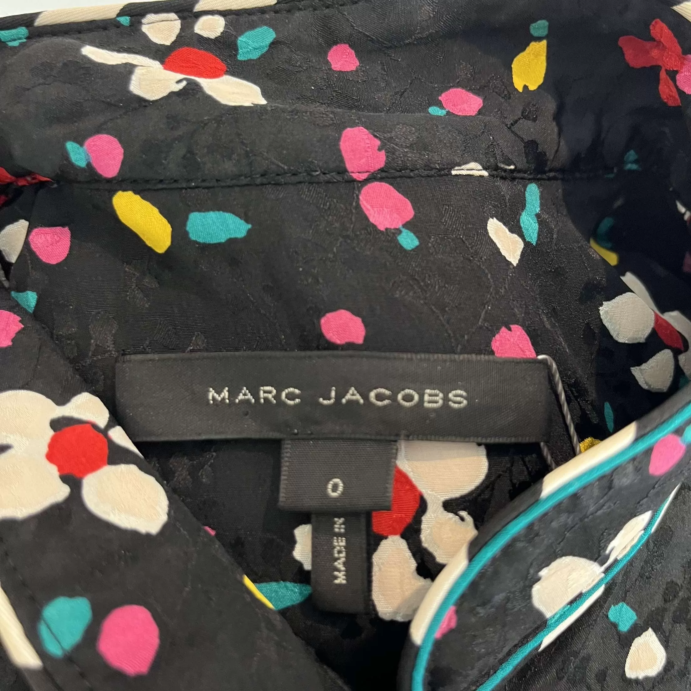 Marc Jacobs Brand New Black Floral Silk Midi Dress XXS/XS