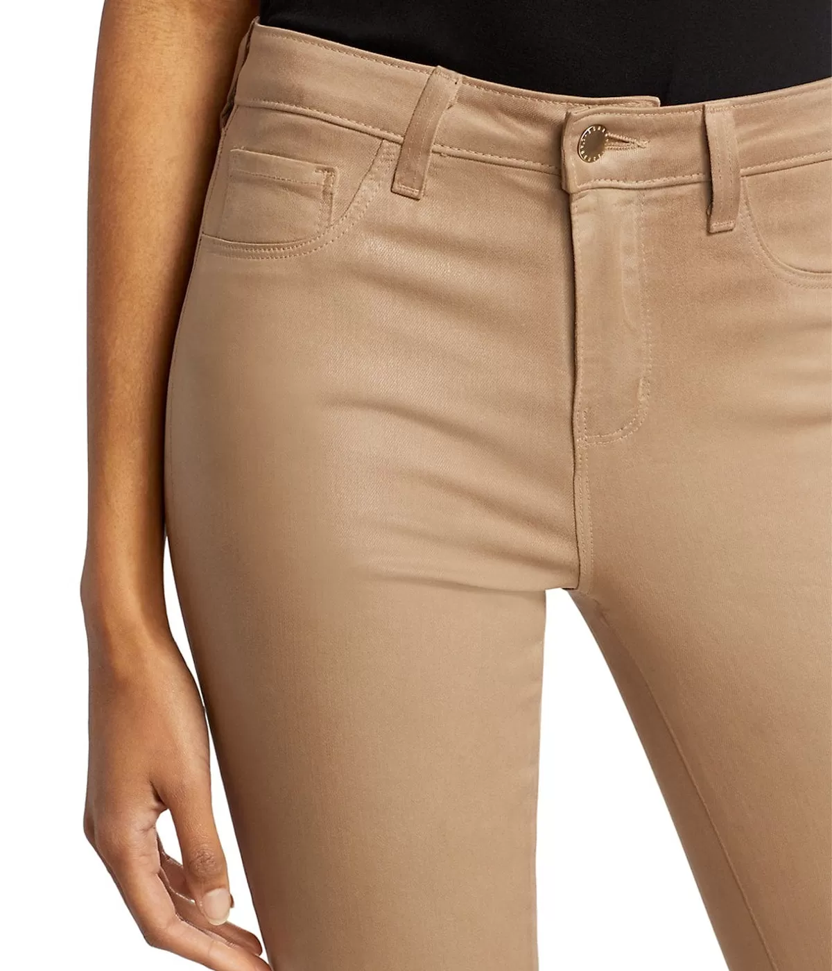 Margot High Rise Skinny Jean in Cappuccino Coated