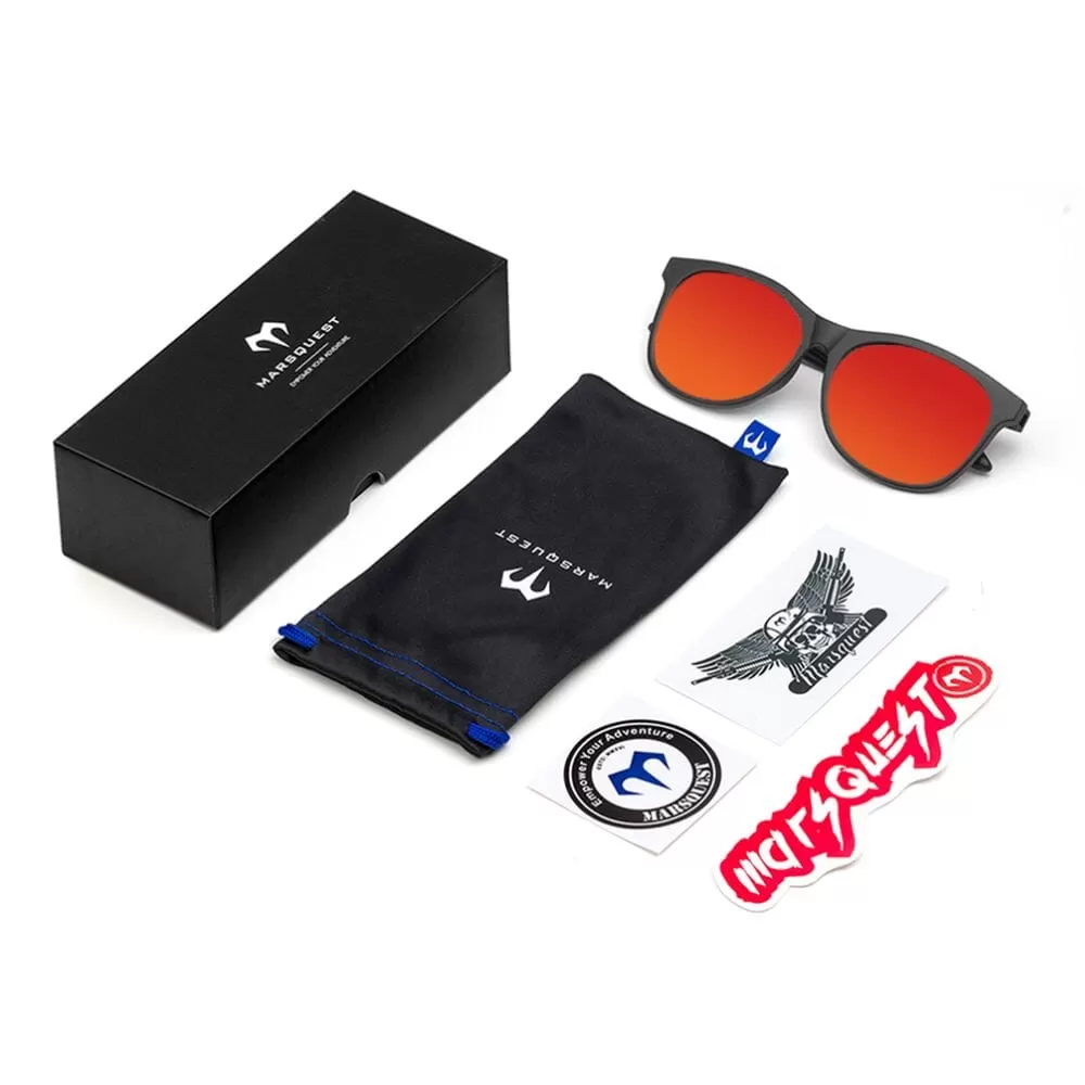 Marsquest Momentum Sunglasses - Carbon Black & Neon Red