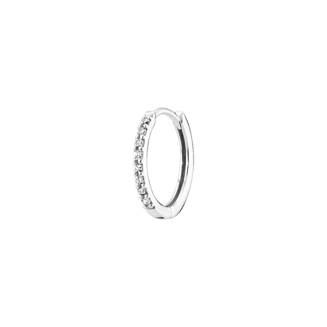 MBF Lamarr Diamond Huggie 10, 14k White Gold