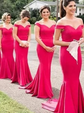 Mermaid Red Satin Bridesmaid Dress