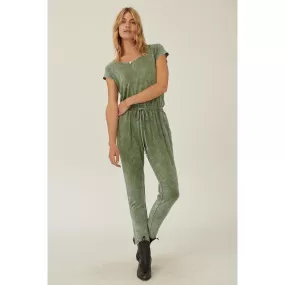 Mineral Washed Finish Knit Jumpsuit