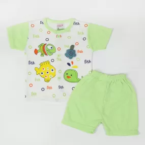 Newborn Boy Half Sleeves Suit - Green