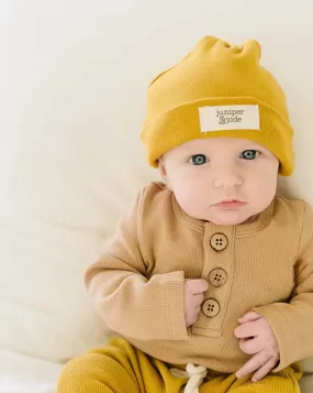 Organic Knot Hat | Mustard