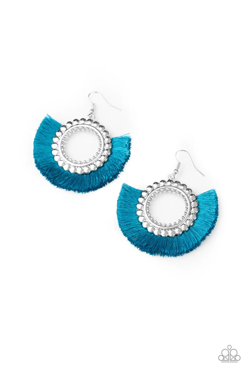 Paparazzi Accessories - Fringe Fanatic - Blue Earrings