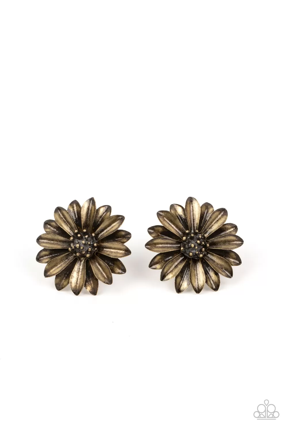 Paparazzi Daisy Dilemma - Brass Post Earrings