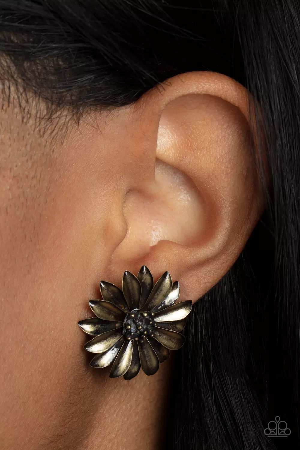 Paparazzi Daisy Dilemma - Brass Post Earrings