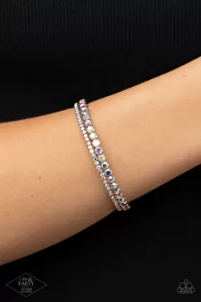 Paparazzi Fairytale Sparkle - Multi Iridescent Delicate Cuff Bracelet