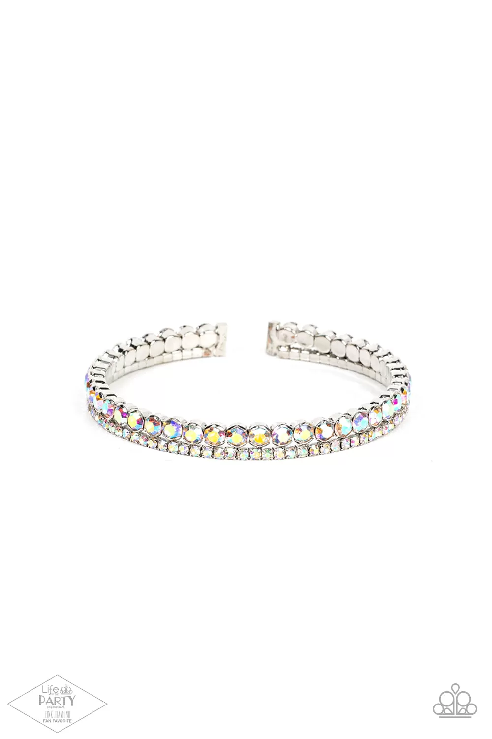 Paparazzi Fairytale Sparkle - Multi Iridescent Delicate Cuff Bracelet