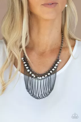 Paparazzi Flaunt Your Fringe - Black Necklace