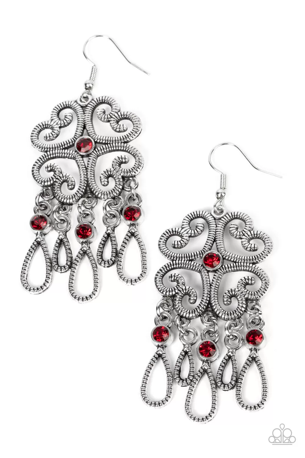 Paparazzi Majestic Makeover - Red Earrings