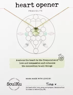 Prasiolite Sacred Geometry Necklace for Heart Opener