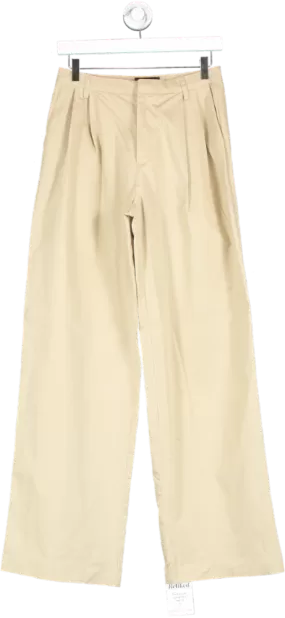 Pull&Bear Beige Pleateed Wide Leg Trousers UK S