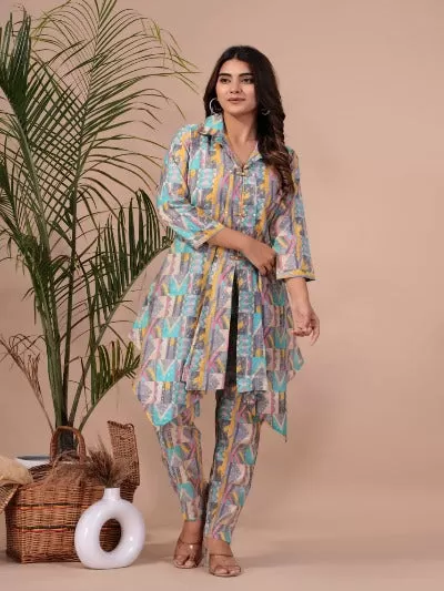 Pure Muslin Afghani Style Co-ord Set (Set of 2)