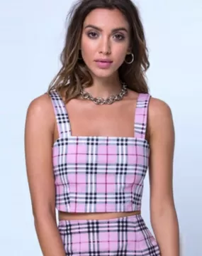 RAMONA TOP PINK CHECK