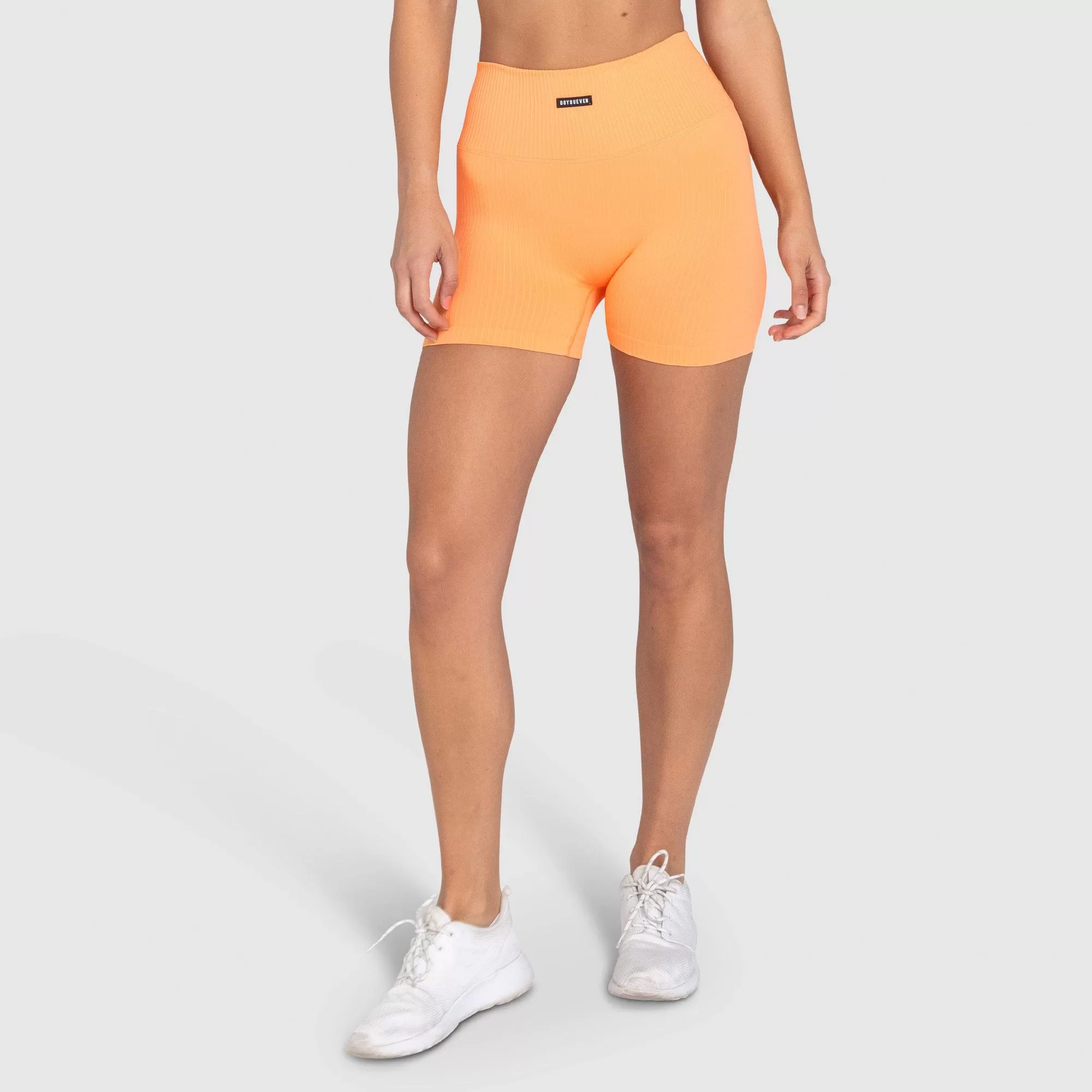 Ribbed Seamless Shorts - Mango Orange