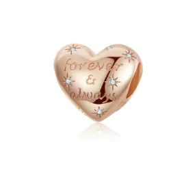 Rose Gold Starry Sky Forever & Always Charm in 925 Sterling Silver