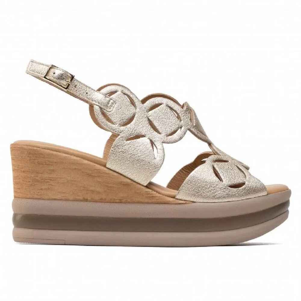 Scarpa donna IGI&CO - Art. 7179022 sandalo con zeppa platino casual