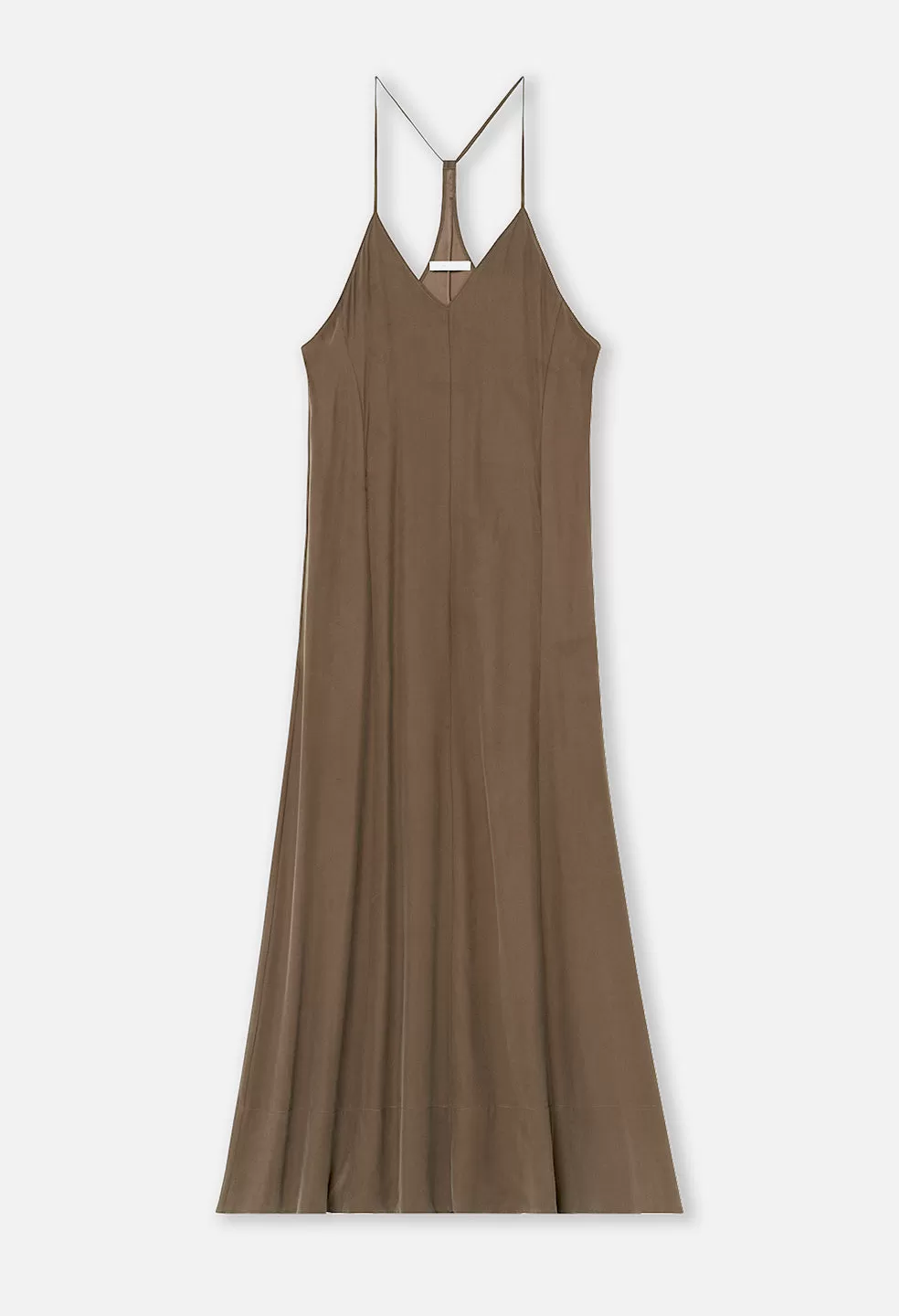 Silk Racerback Midi Dress / Chocolate