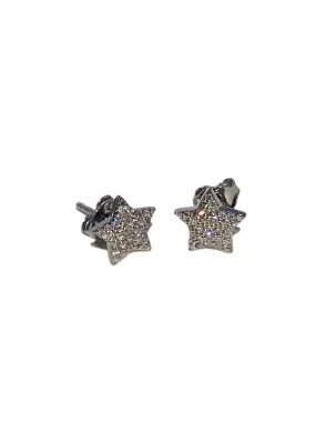 S.Row Designs Sterling and Diamond Star Studs