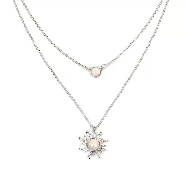 Sunflower Opal Layered Necklace