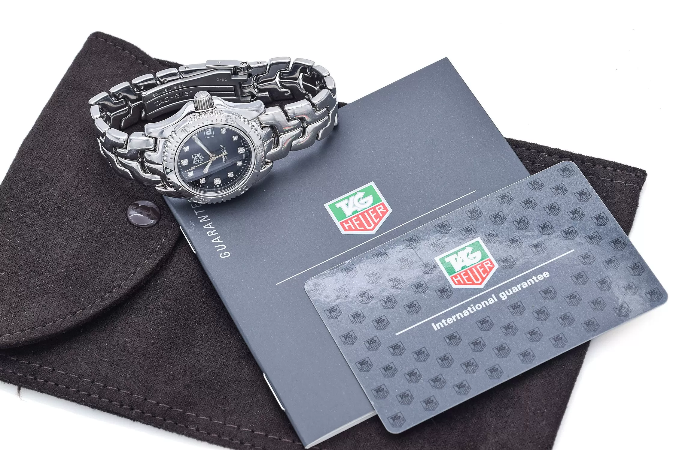 TAG Heuer Professional WT1317 Diamond Quartz Women's Watch  Pouch, Booklet, Card