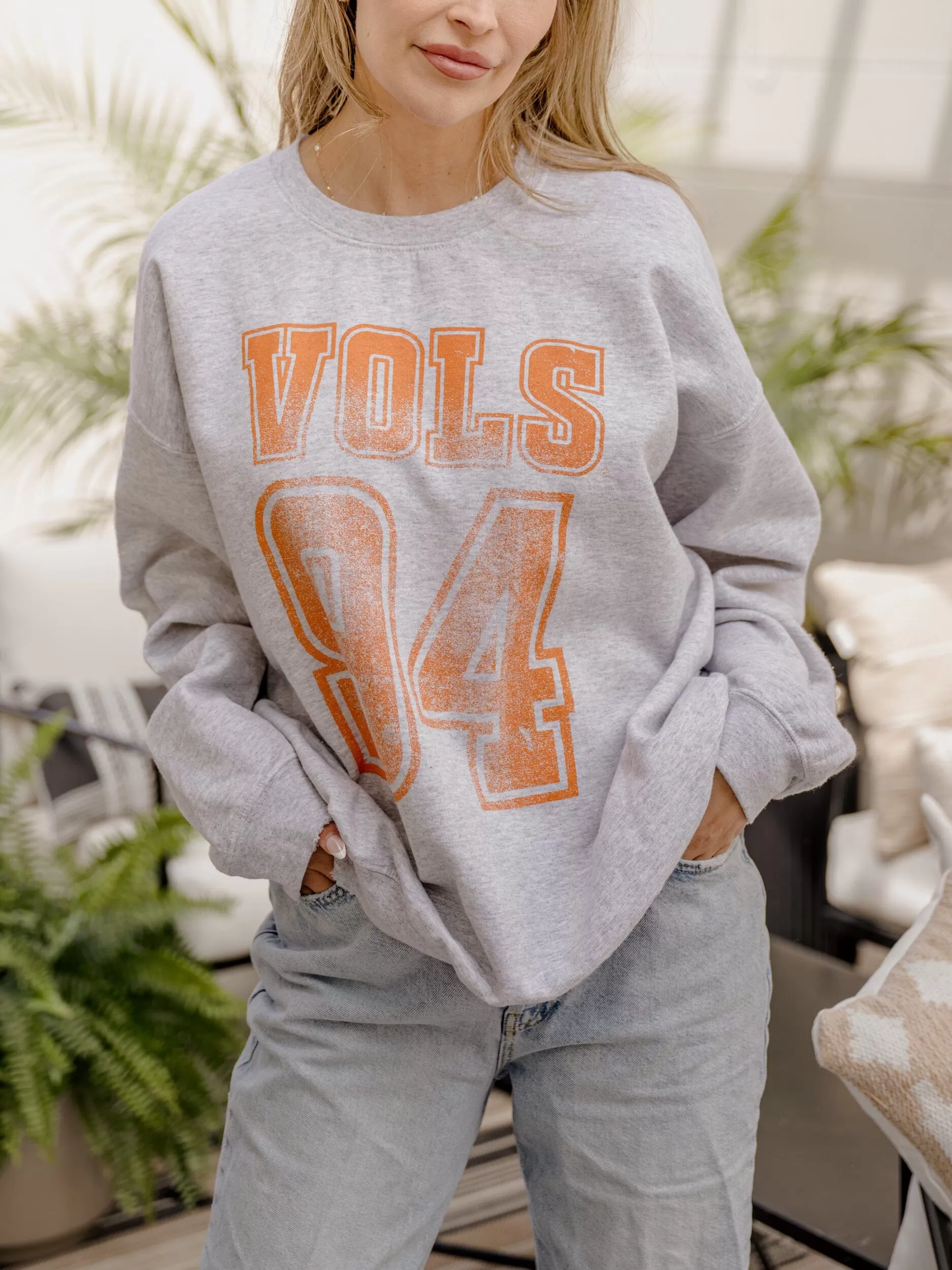 Tennessee Vols Player Ash Gray Thrifted Sweatshirt