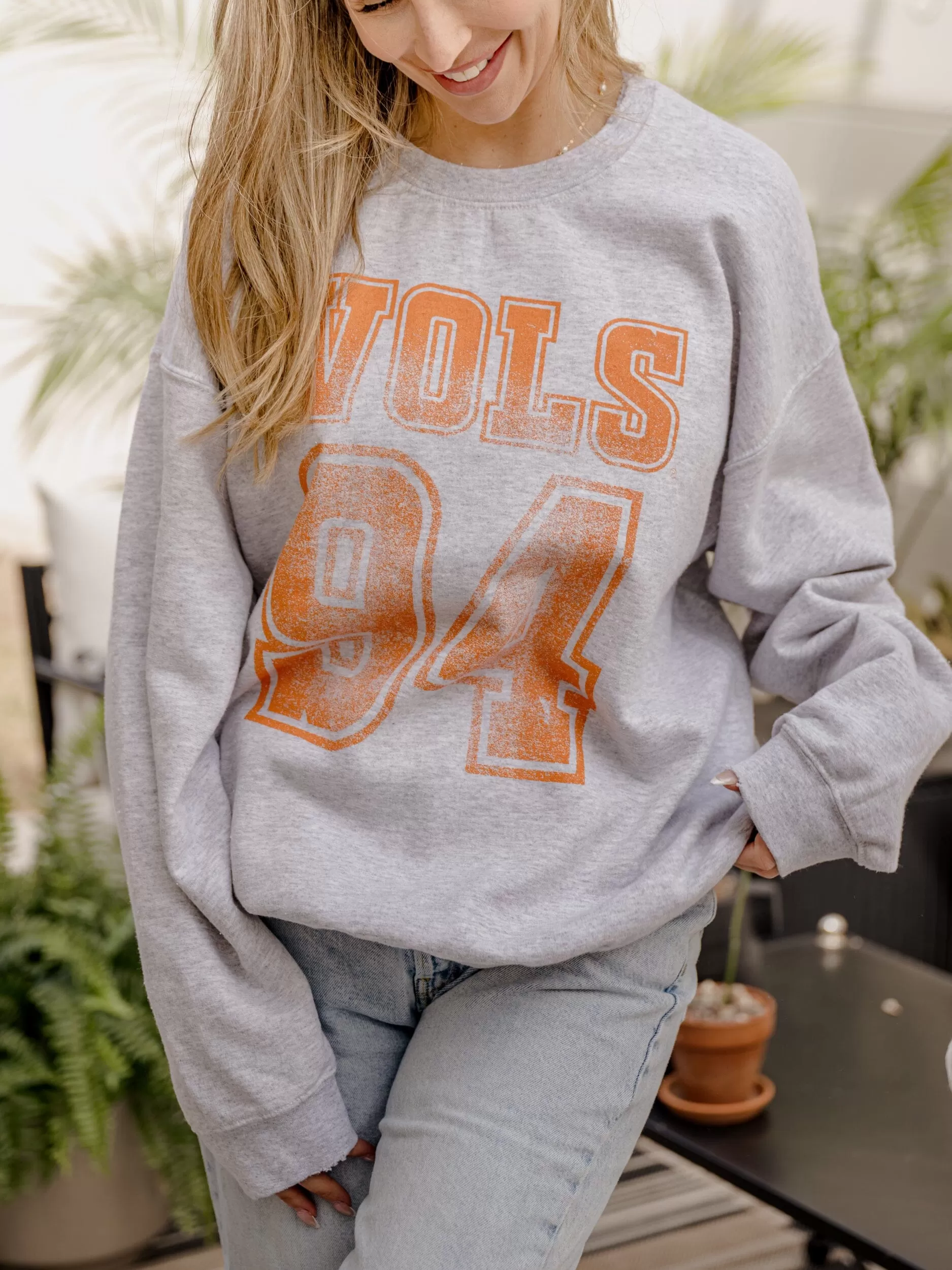 Tennessee Vols Player Ash Gray Thrifted Sweatshirt