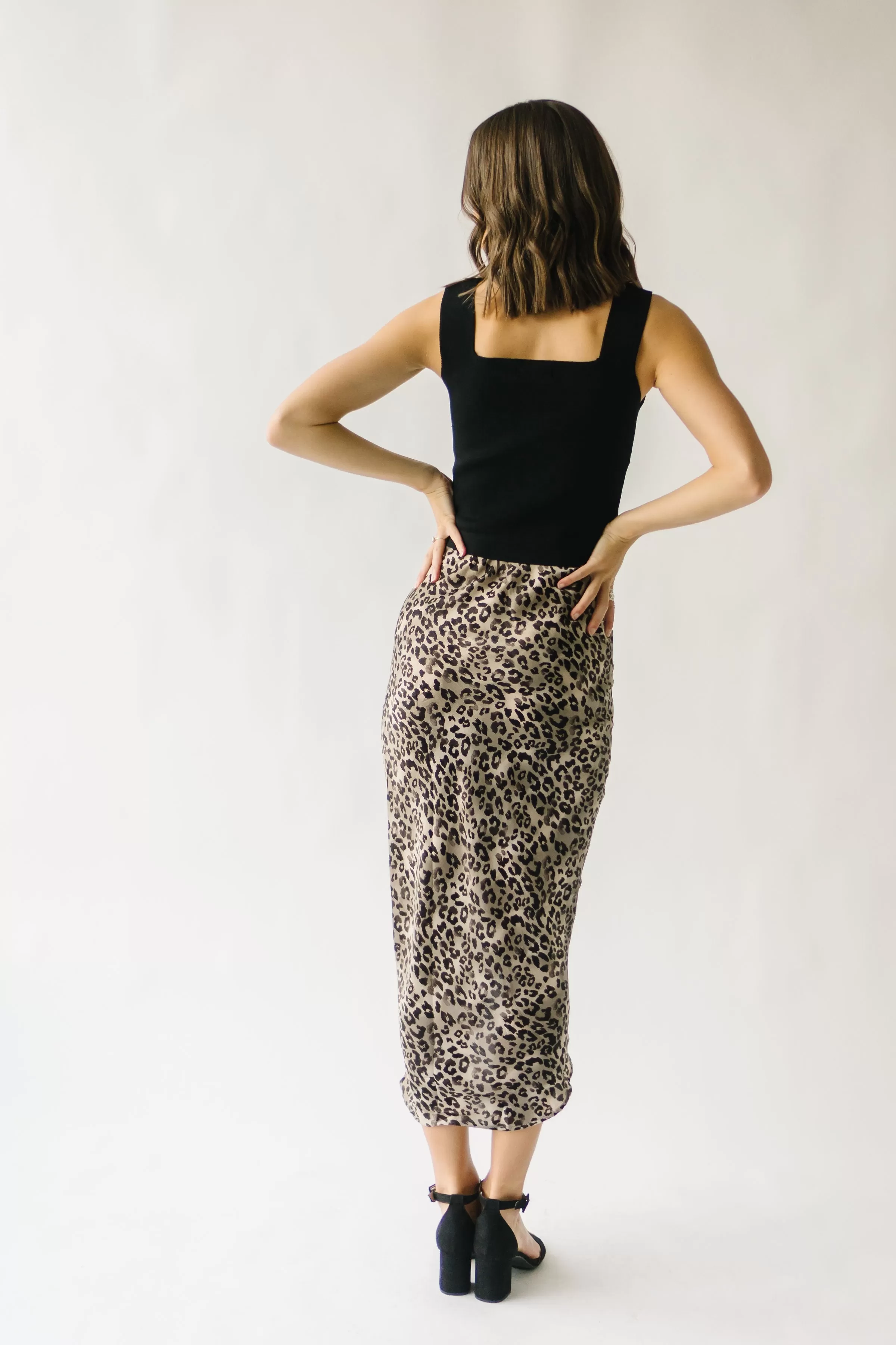 The Camden Ruched Skirt in Leopard