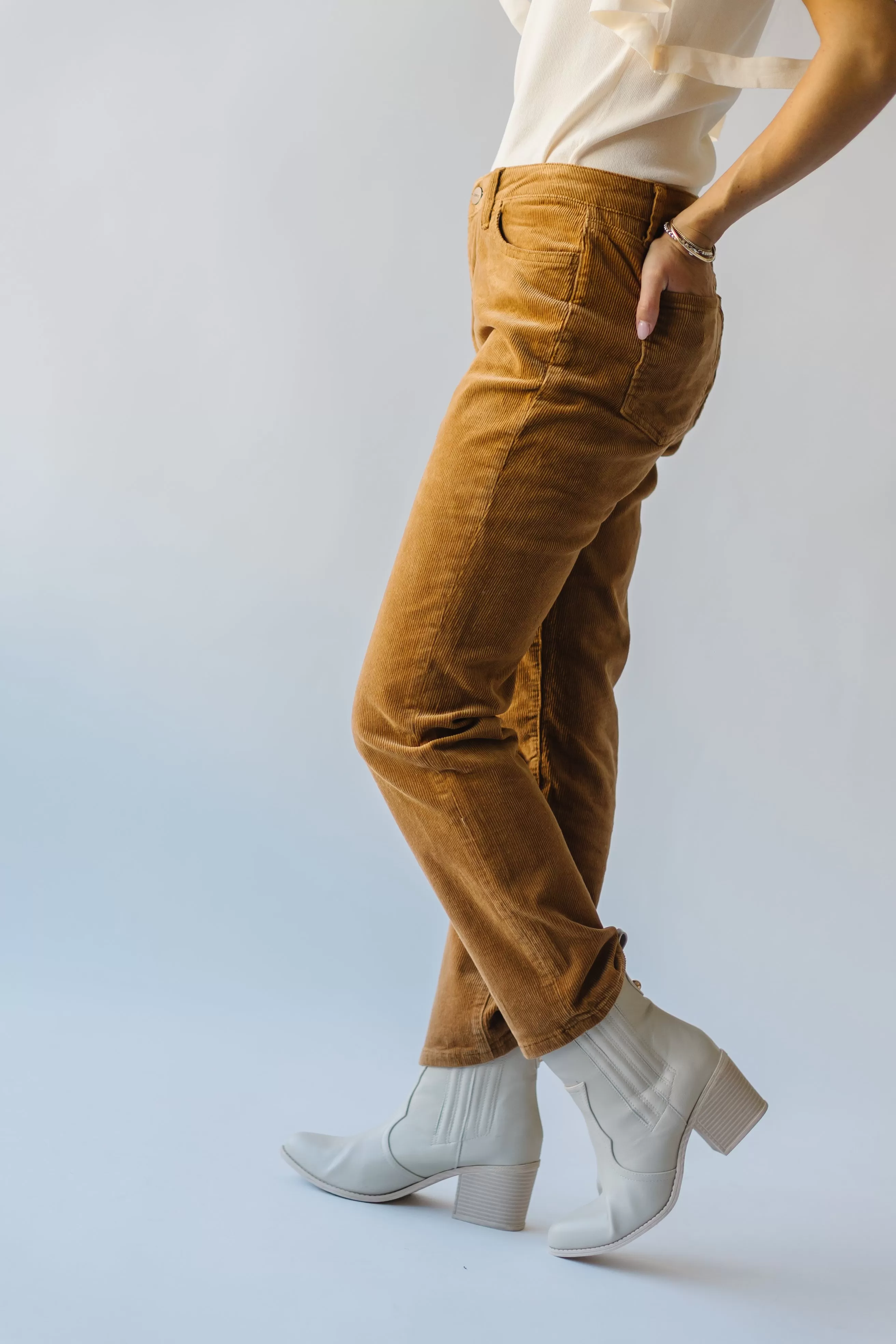 The Fridley Mid Rise Ankle Straight Jean in Camel