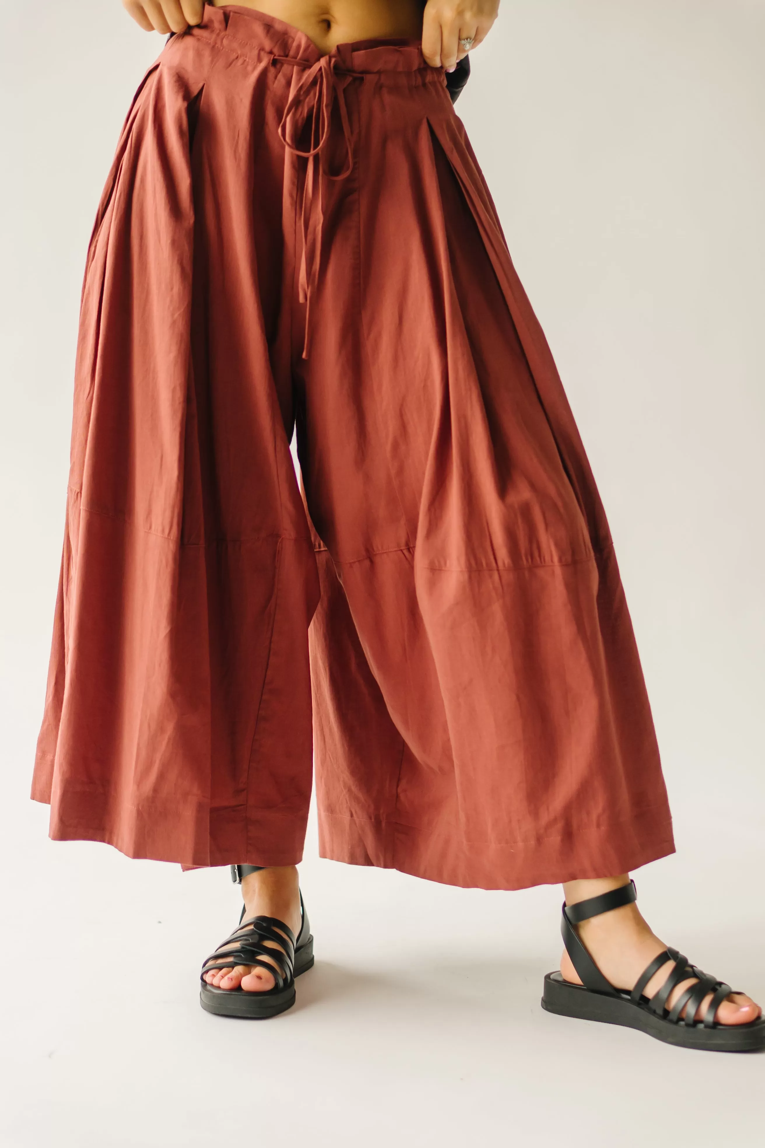 The Melhart Wide Leg Pant in Rust