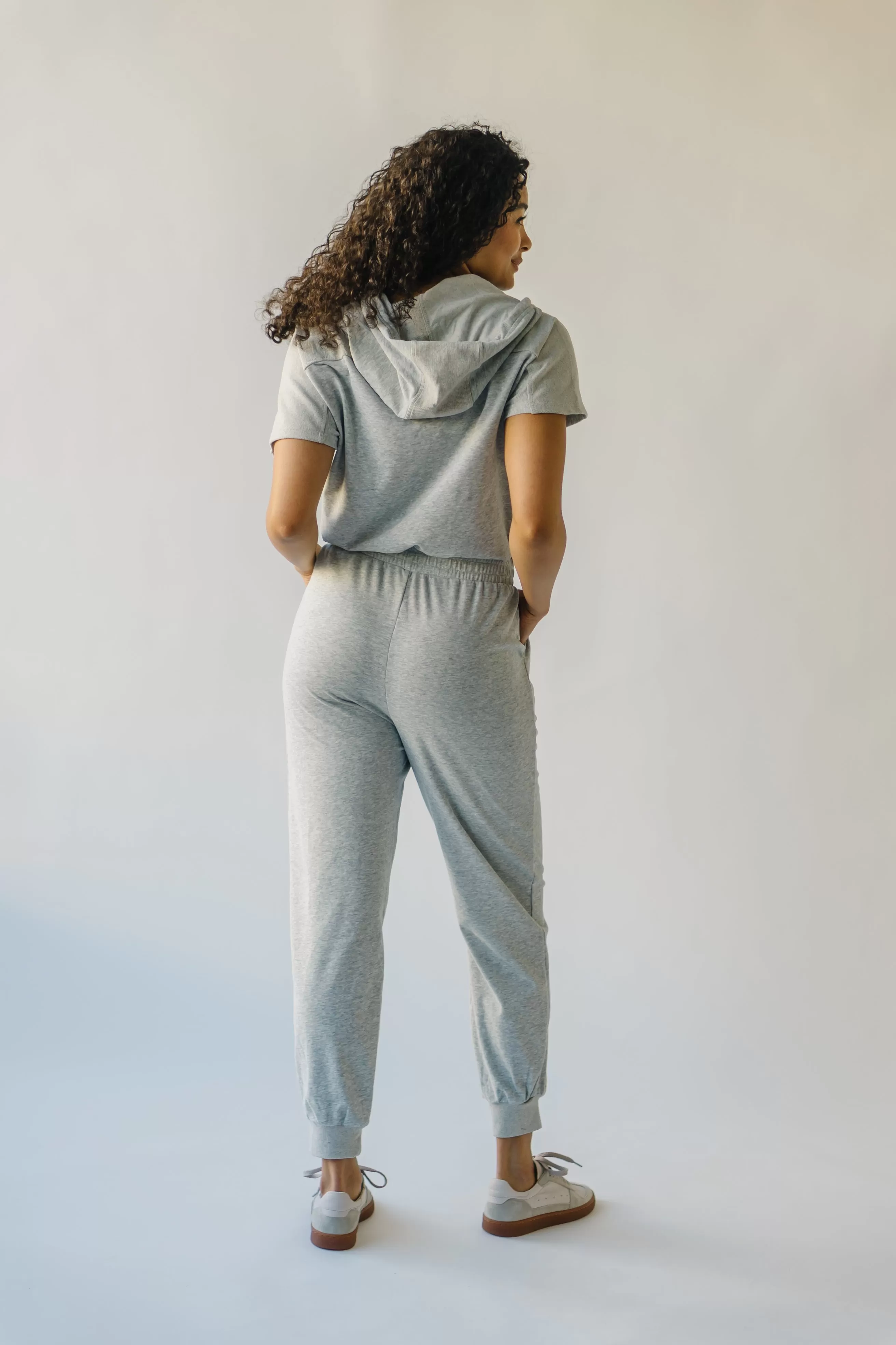 The Sullins Hooded Jumpsuit in Heather Grey