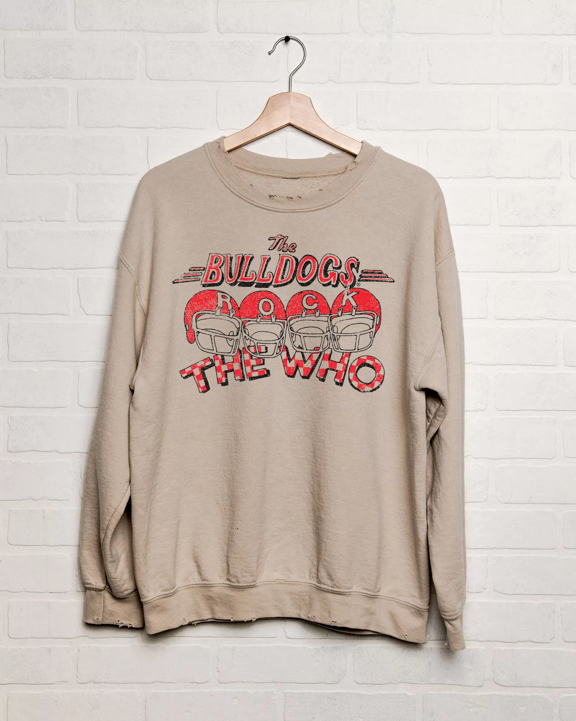 The Who Georgia Bulldogs Rock Sand Thrifted Sweatshirt