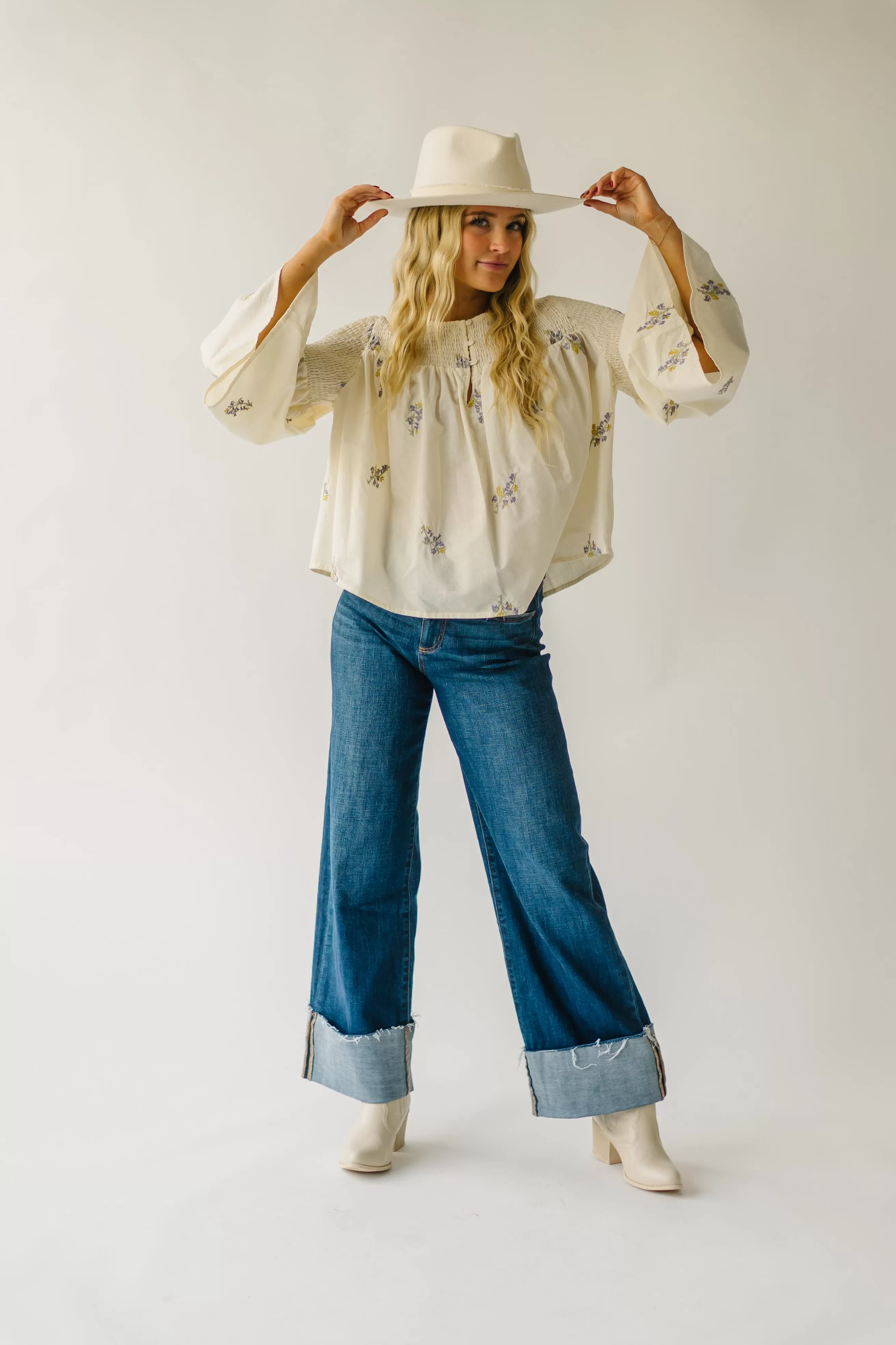 The Zena High Rise Wide Leg Jean in Dark Blue