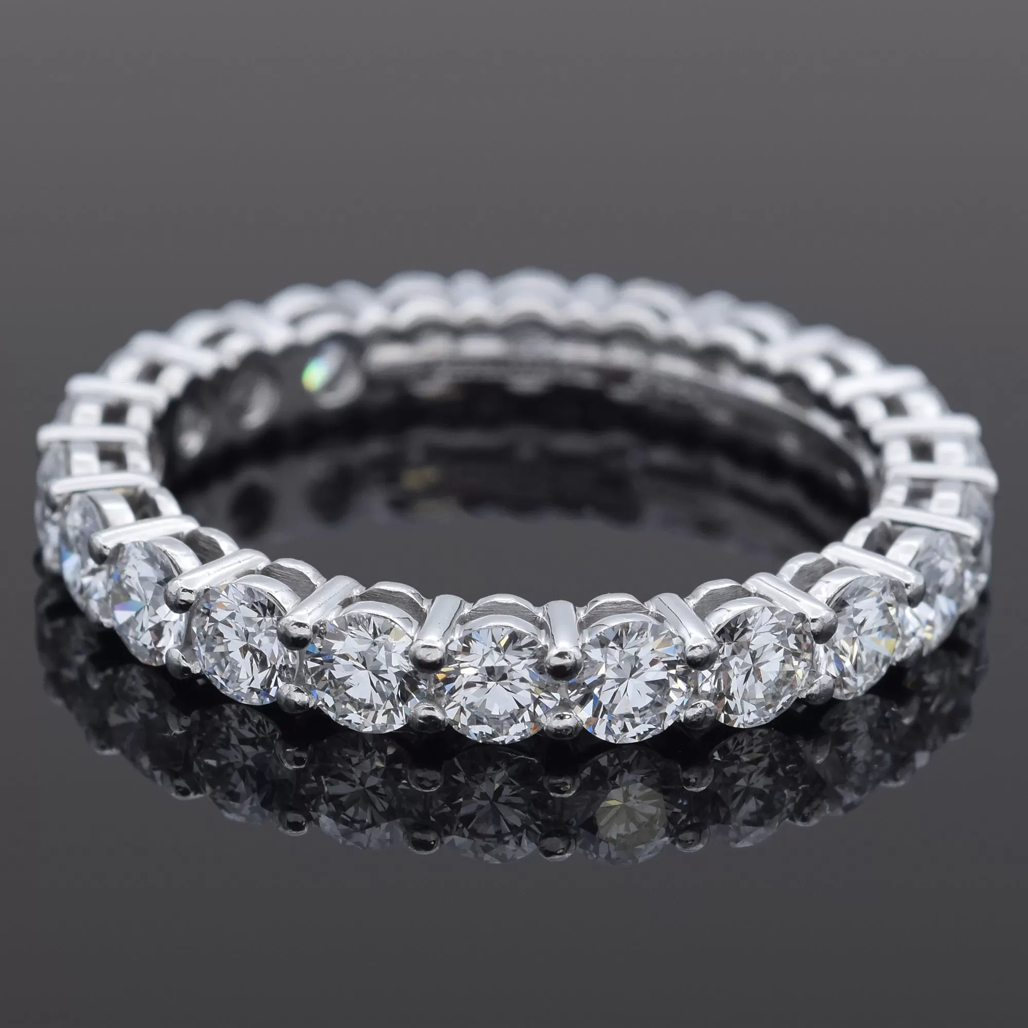 Tiffany & Co. Platinum 2.20 TCW Diamond Eternity Band Ring Size 6