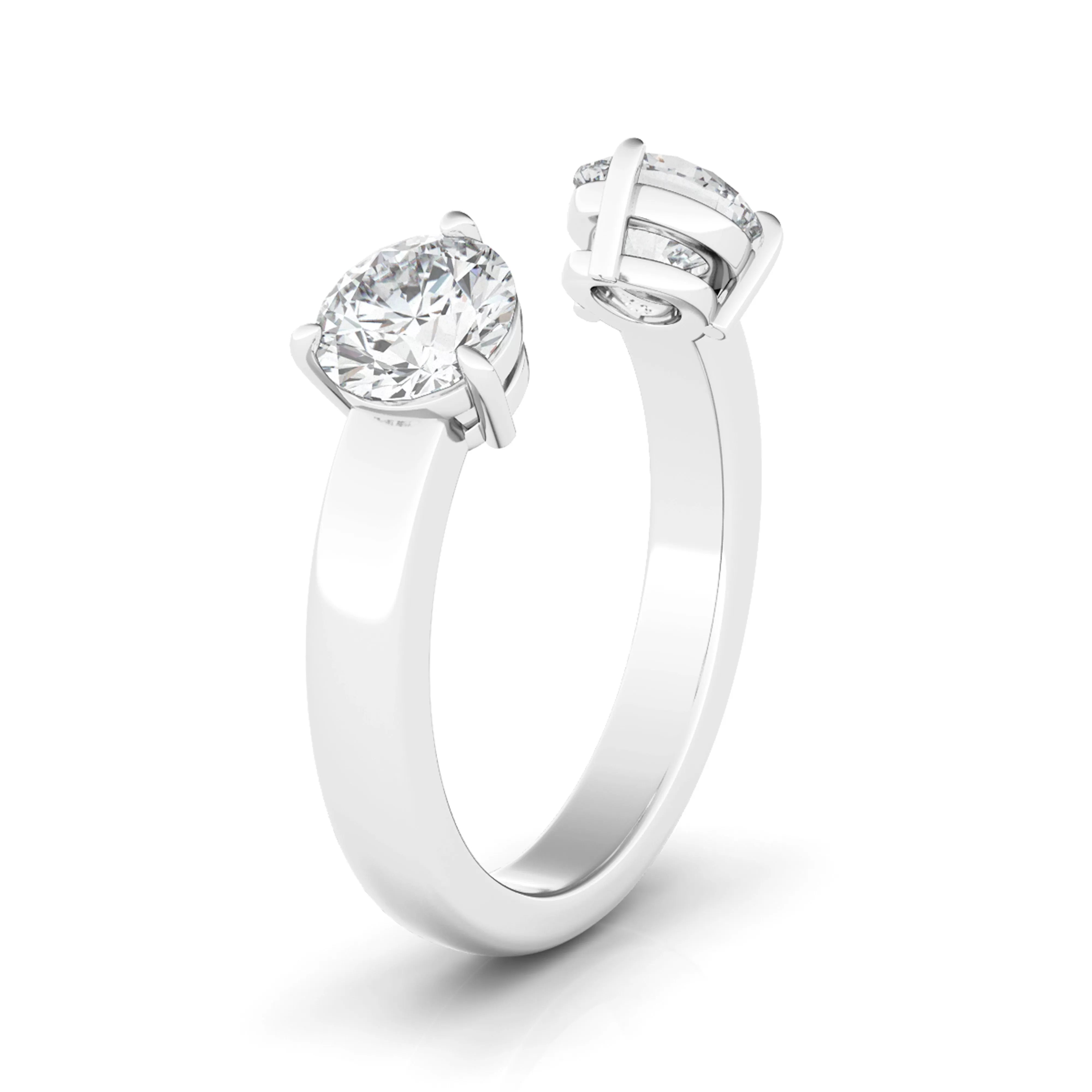 Two Stone Toi Et Moi Round Diamond Ring