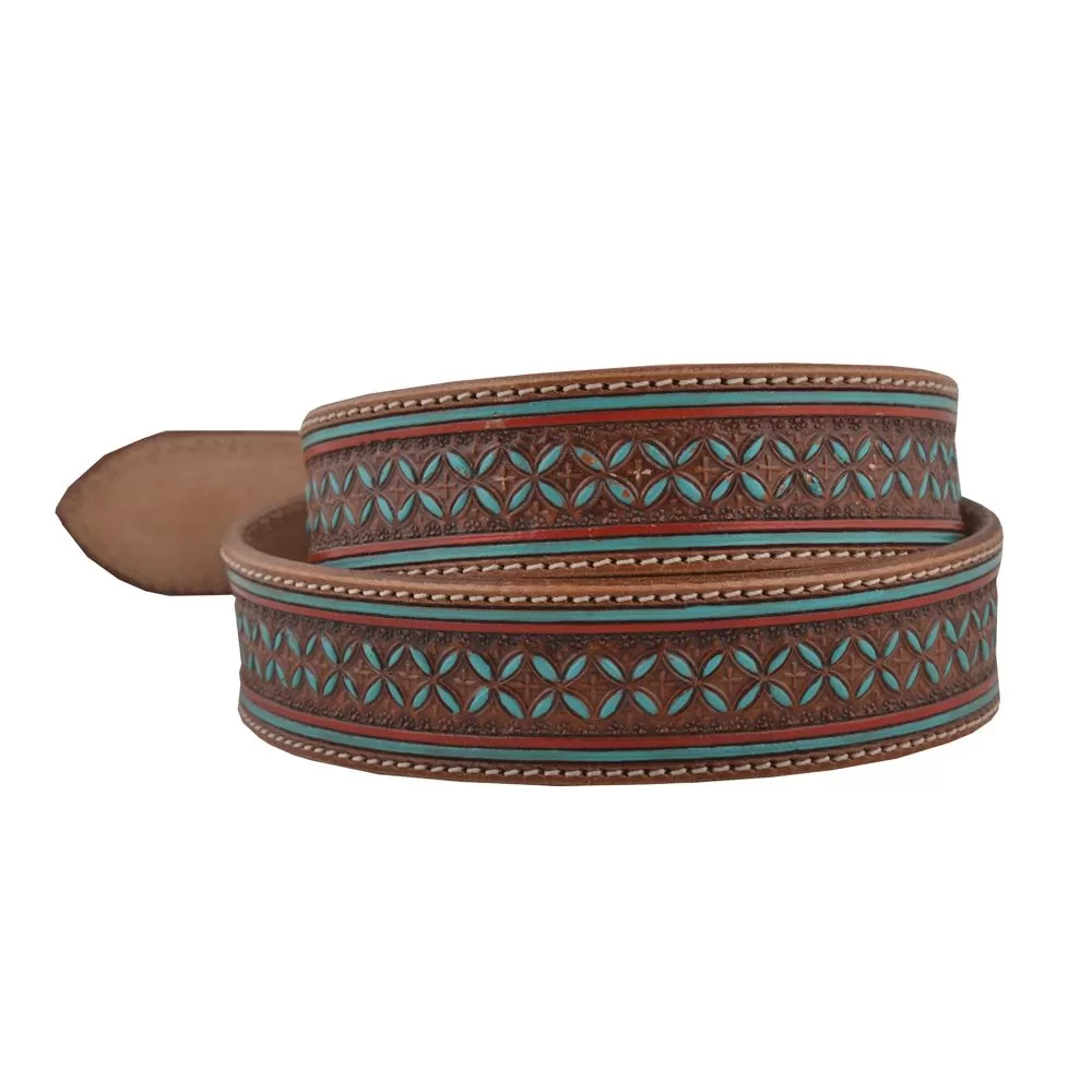 Women's Myra Crystals Hand-Tooled Leather Belt