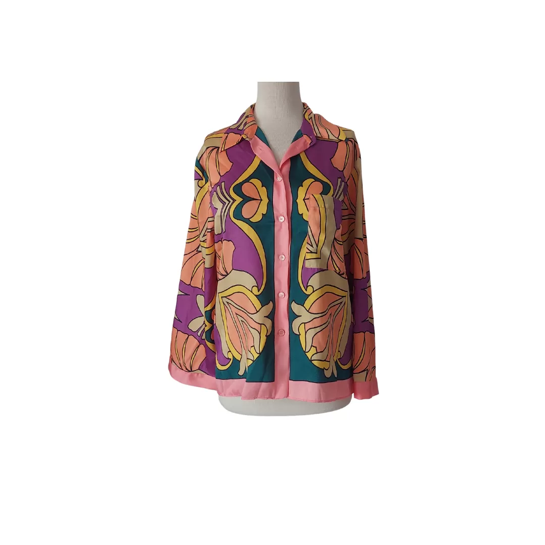 ZARA Multi-coloured Printed Satin Co-ord Set | Gently used |