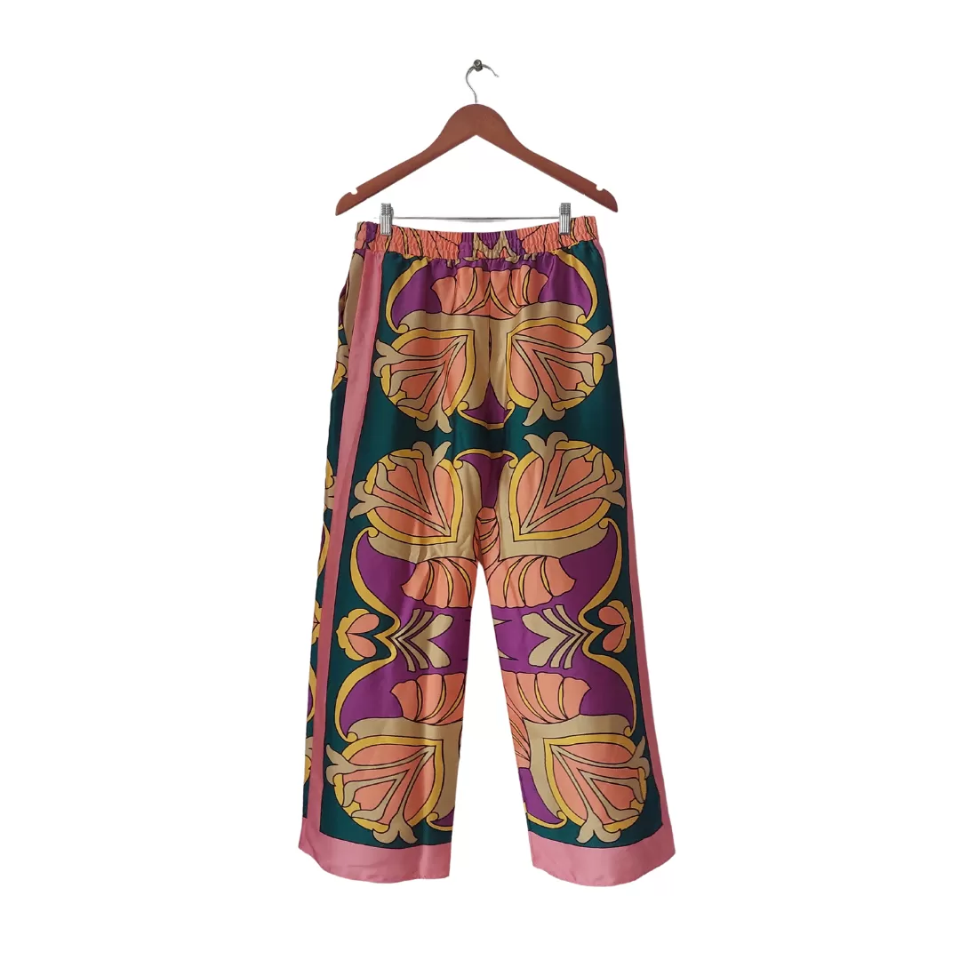 ZARA Multi-coloured Printed Satin Co-ord Set | Gently used |